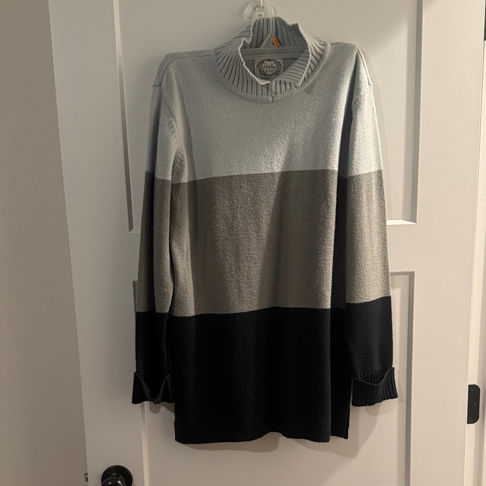 Colorblock Turtleneck Sweater